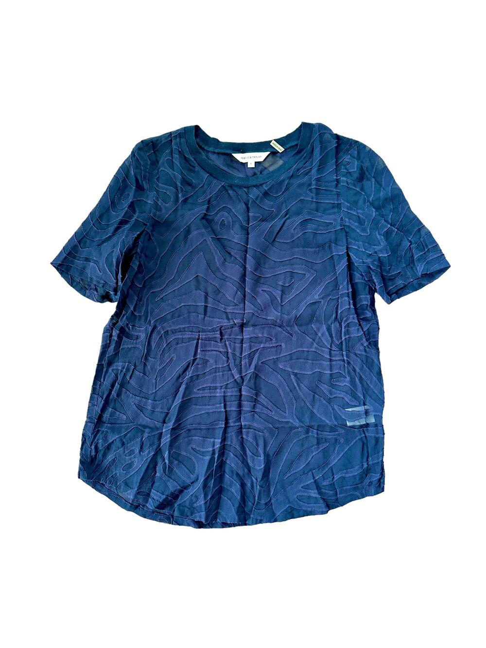 Rebecca Taylor Sheer Black Zebra Tee